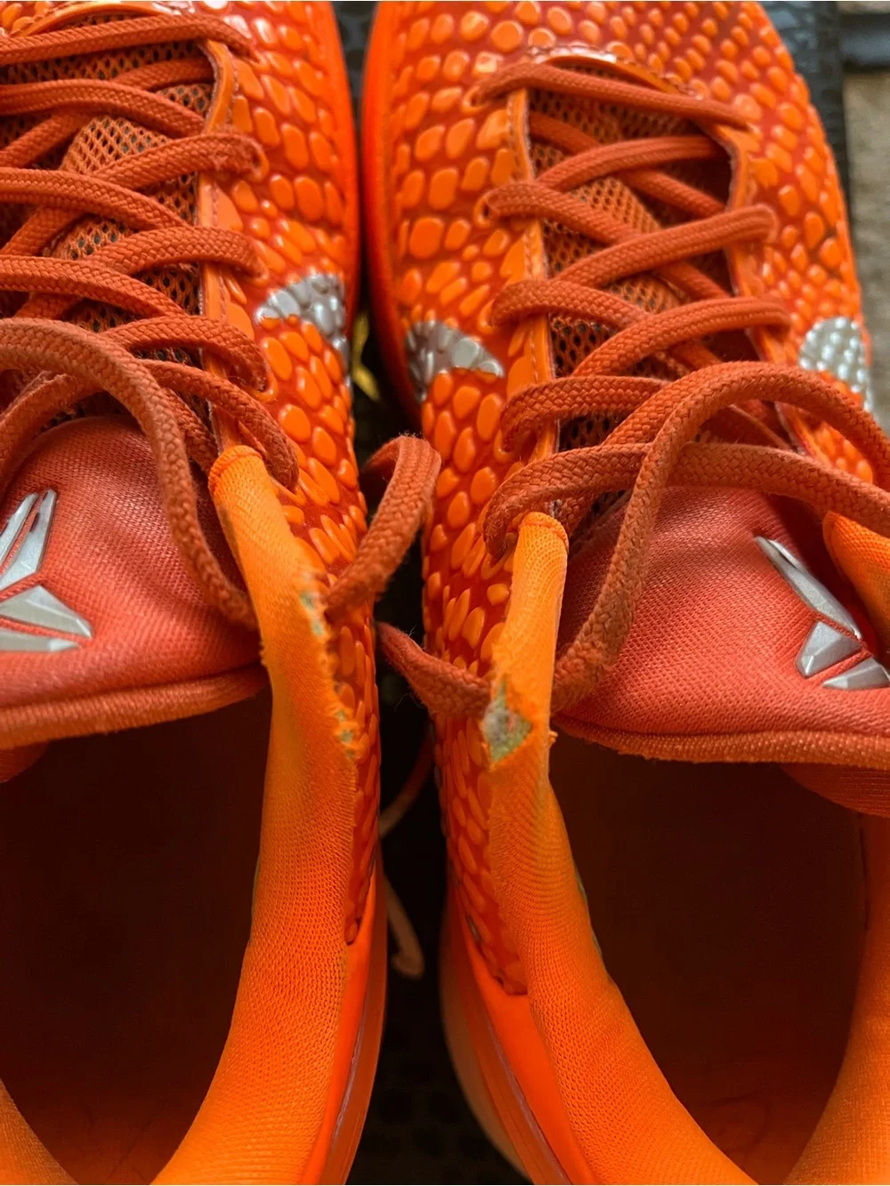 Nike KOBE VI 6 PROTRO 8.5 Total Orange, Metallic Silver - Rare